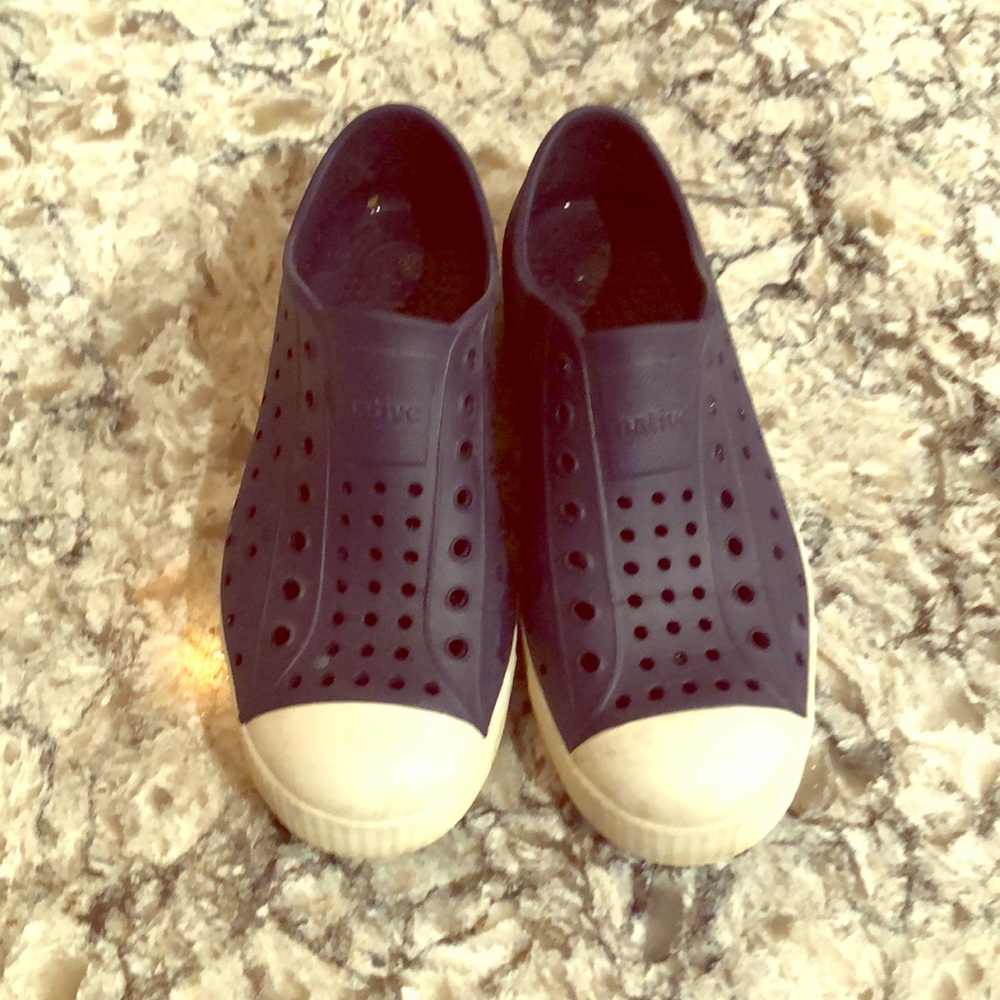 Native navy slip on shoes. Boys size 3